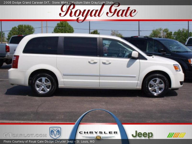 Stone White / Medium Slate Gray/Light Shale 2008 Dodge Grand Caravan SXT