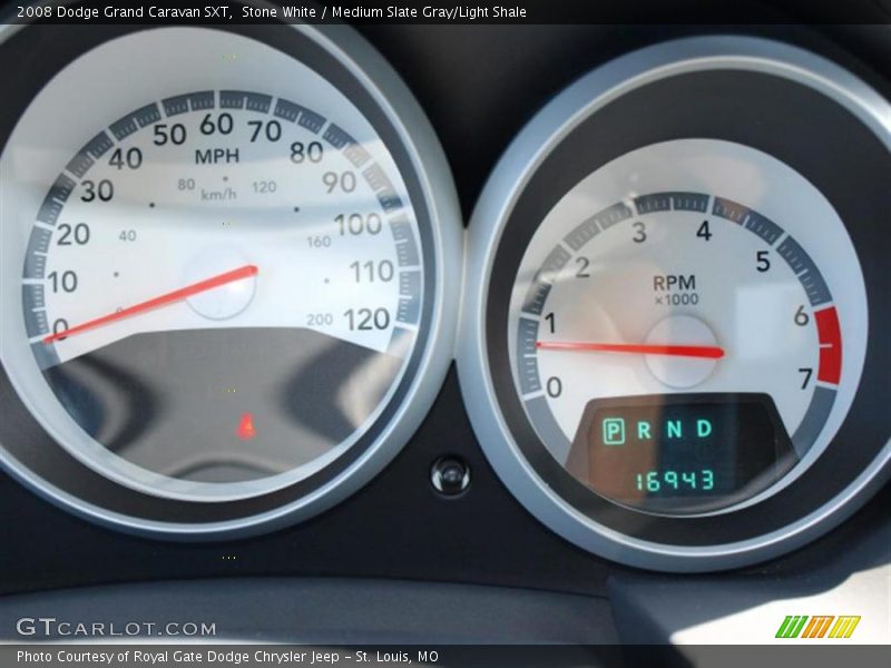 Stone White / Medium Slate Gray/Light Shale 2008 Dodge Grand Caravan SXT