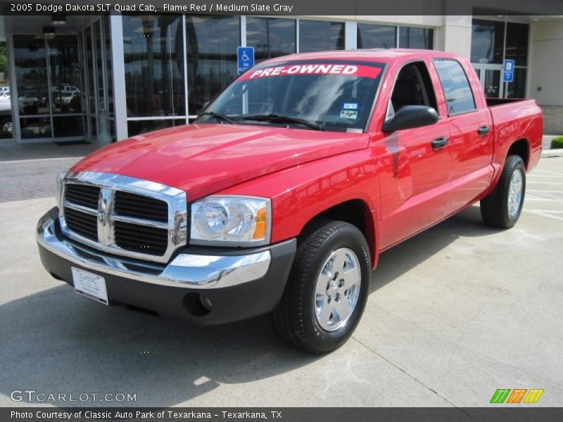 Flame Red / Medium Slate Gray 2005 Dodge Dakota SLT Quad Cab
