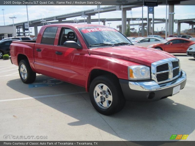 Flame Red / Medium Slate Gray 2005 Dodge Dakota SLT Quad Cab