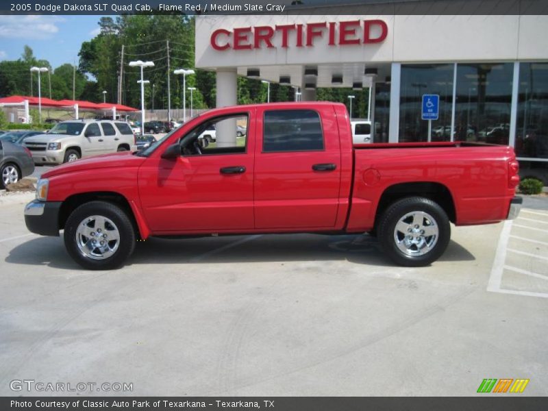 Flame Red / Medium Slate Gray 2005 Dodge Dakota SLT Quad Cab