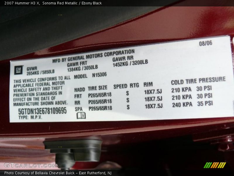 Sonoma Red Metallic / Ebony Black 2007 Hummer H3 X