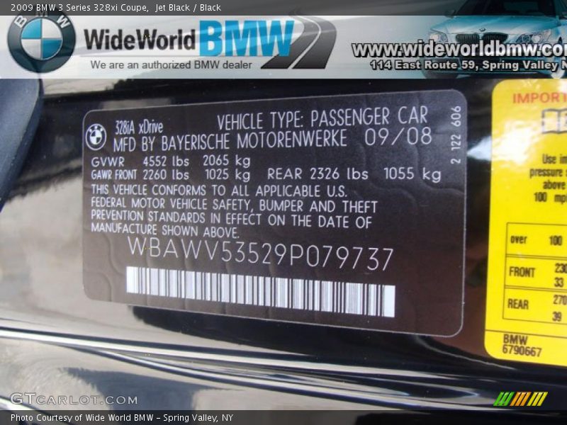 Jet Black / Black 2009 BMW 3 Series 328xi Coupe
