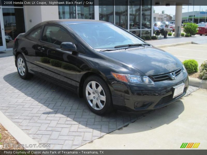 Nighthawk Black Pearl / Gray 2008 Honda Civic LX Coupe
