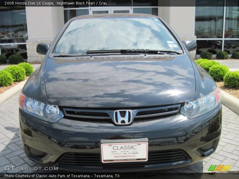 Nighthawk Black Pearl / Gray 2008 Honda Civic LX Coupe