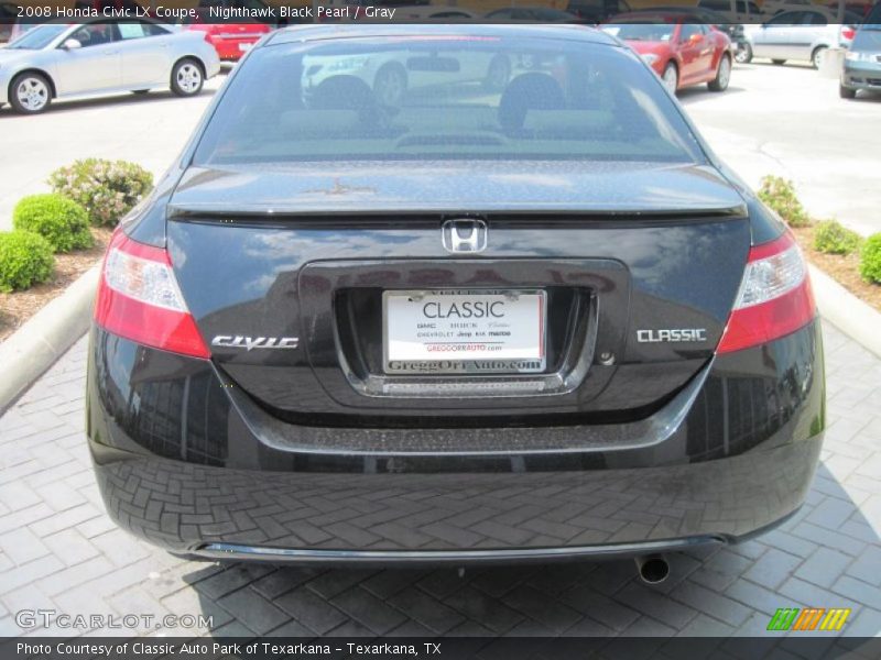 Nighthawk Black Pearl / Gray 2008 Honda Civic LX Coupe