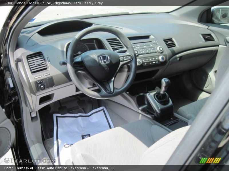 Nighthawk Black Pearl / Gray 2008 Honda Civic LX Coupe
