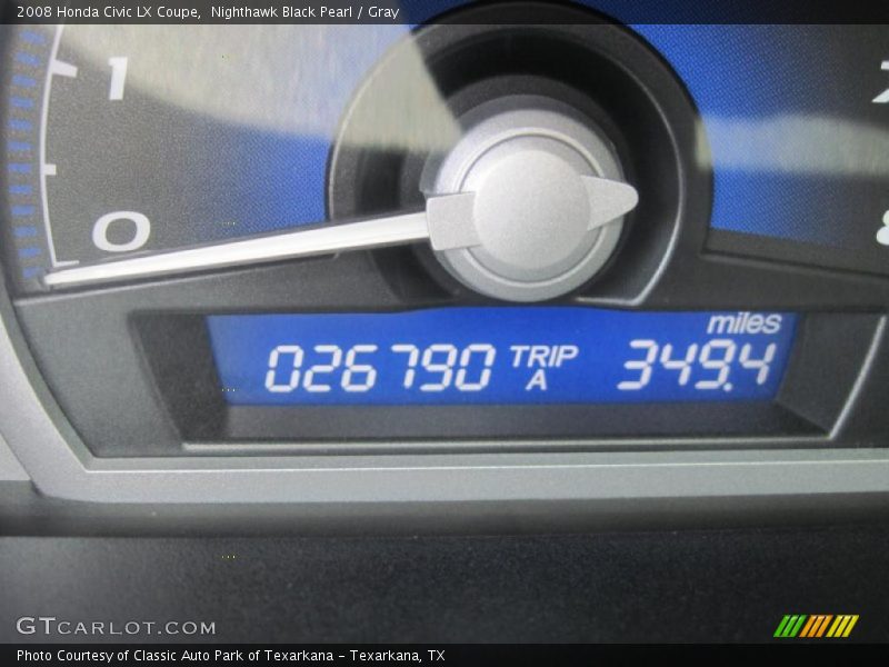 Nighthawk Black Pearl / Gray 2008 Honda Civic LX Coupe