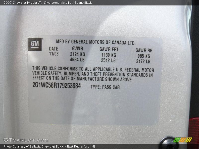 Silverstone Metallic / Ebony Black 2007 Chevrolet Impala LT