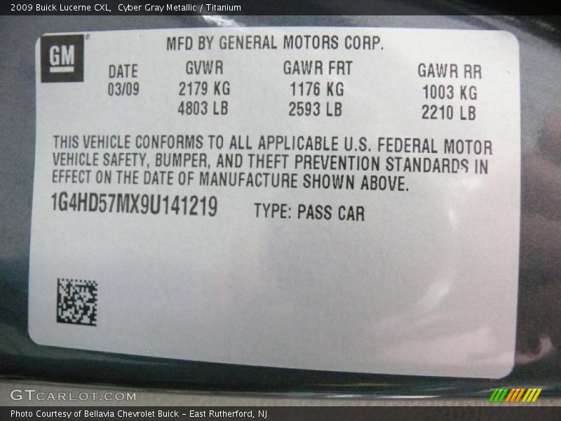 Cyber Gray Metallic / Titanium 2009 Buick Lucerne CXL