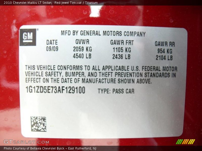 Red Jewel Tintcoat / Titanium 2010 Chevrolet Malibu LT Sedan