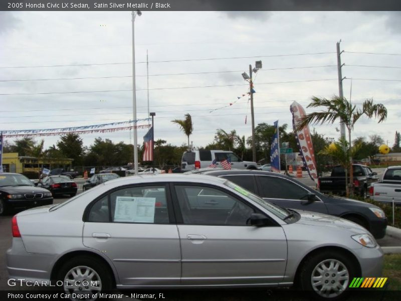 Satin Silver Metallic / Black 2005 Honda Civic LX Sedan
