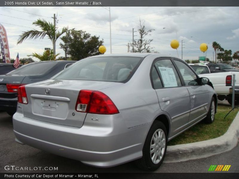 Satin Silver Metallic / Black 2005 Honda Civic LX Sedan