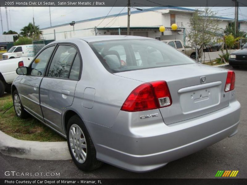 Satin Silver Metallic / Black 2005 Honda Civic LX Sedan