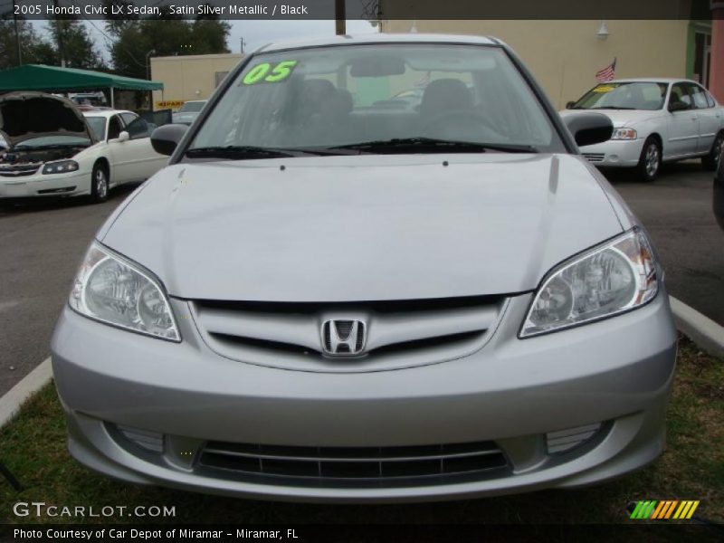 Satin Silver Metallic / Black 2005 Honda Civic LX Sedan