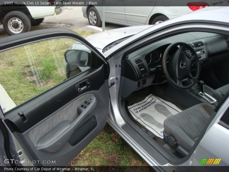 Satin Silver Metallic / Black 2005 Honda Civic LX Sedan