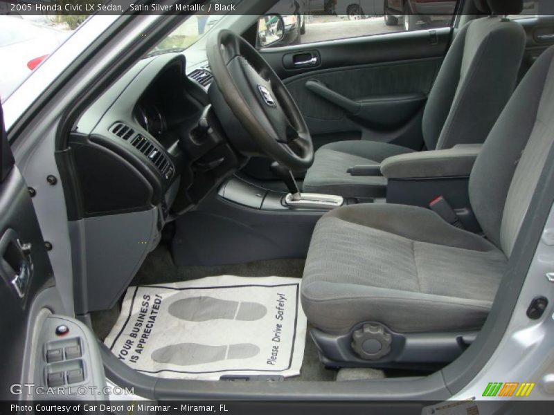 Satin Silver Metallic / Black 2005 Honda Civic LX Sedan