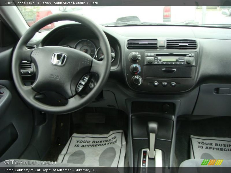 Satin Silver Metallic / Black 2005 Honda Civic LX Sedan