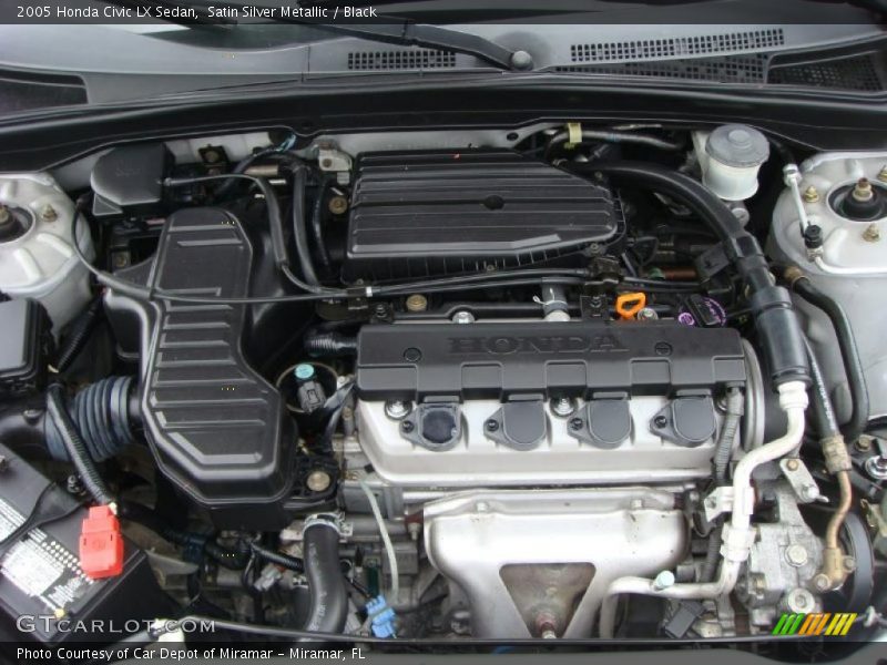 Satin Silver Metallic / Black 2005 Honda Civic LX Sedan