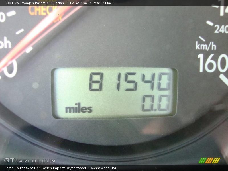 Blue Anthracite Pearl / Black 2001 Volkswagen Passat GLS Sedan