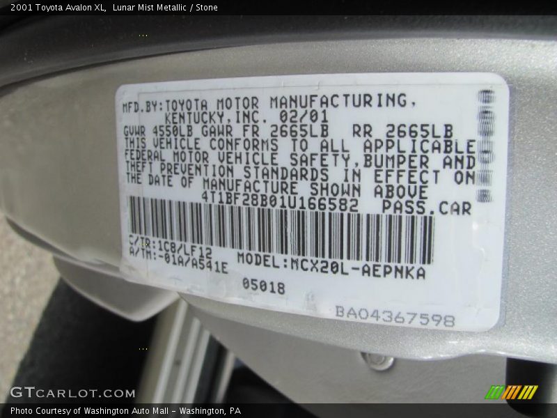 Lunar Mist Metallic / Stone 2001 Toyota Avalon XL