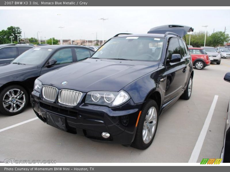 Monaco Blue Metallic / Grey 2007 BMW X3 3.0si