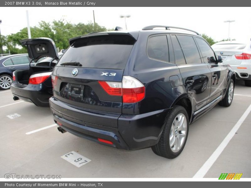 Monaco Blue Metallic / Grey 2007 BMW X3 3.0si