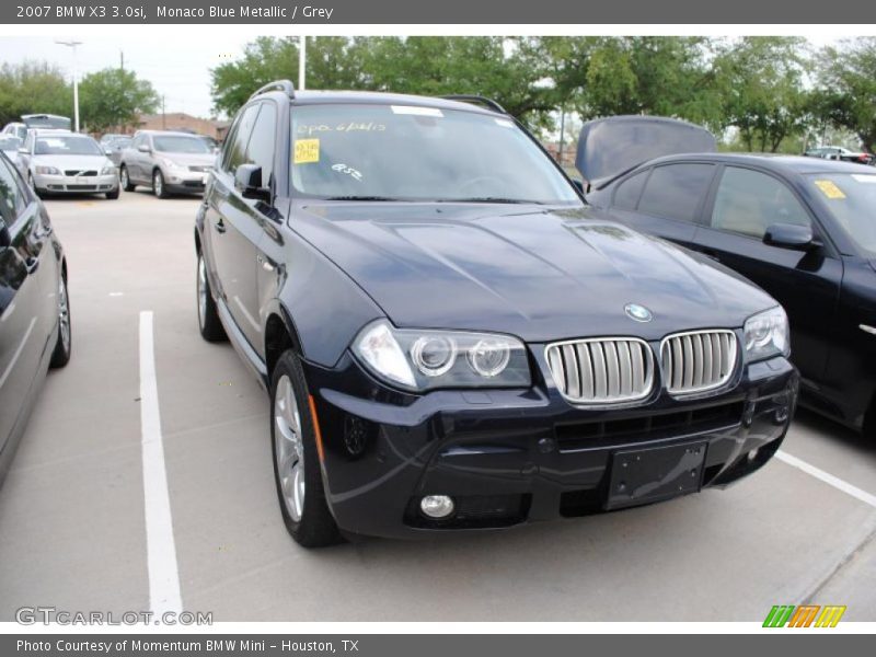Monaco Blue Metallic / Grey 2007 BMW X3 3.0si