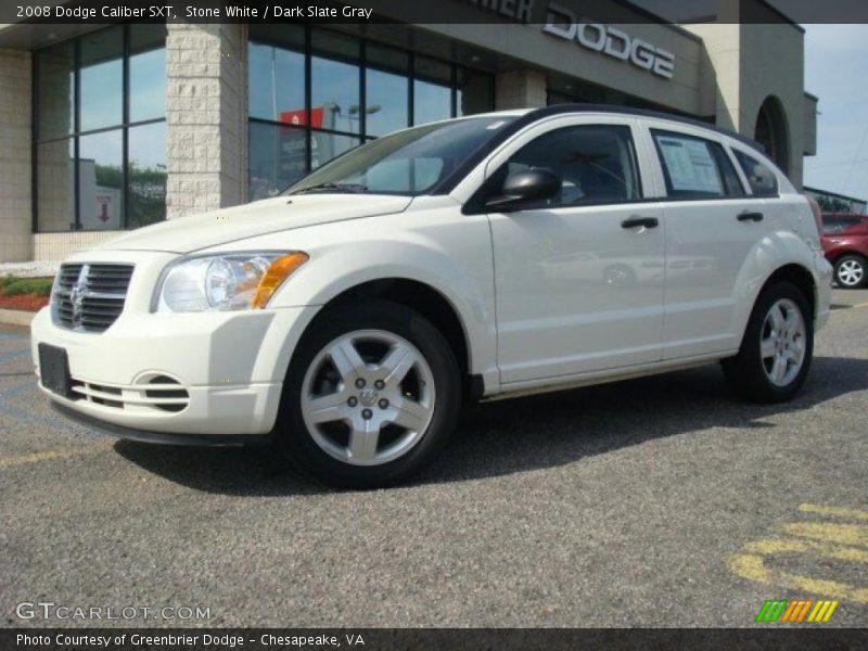 Stone White / Dark Slate Gray 2008 Dodge Caliber SXT