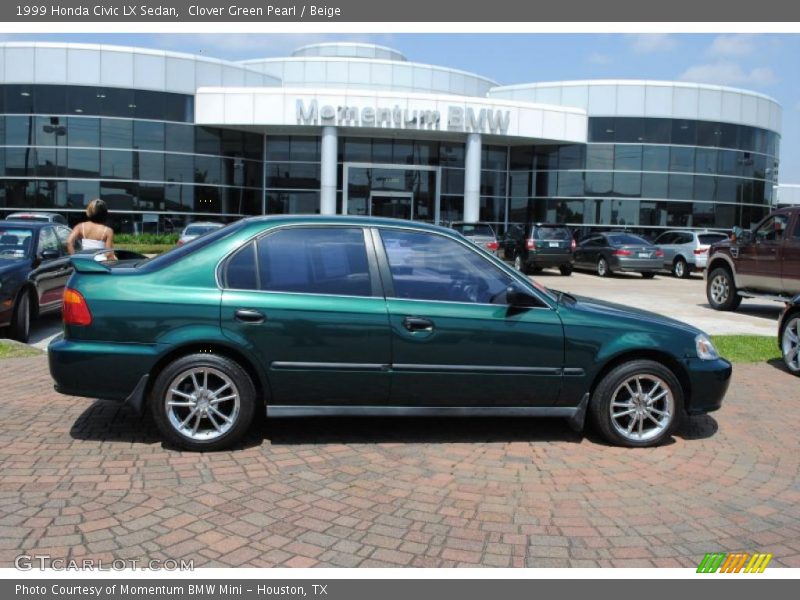 Clover Green Pearl / Beige 1999 Honda Civic LX Sedan