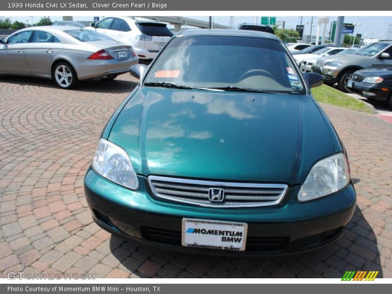 Clover Green Pearl / Beige 1999 Honda Civic LX Sedan