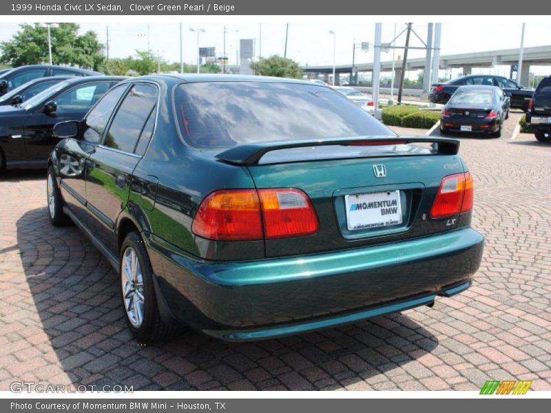 Clover Green Pearl / Beige 1999 Honda Civic LX Sedan