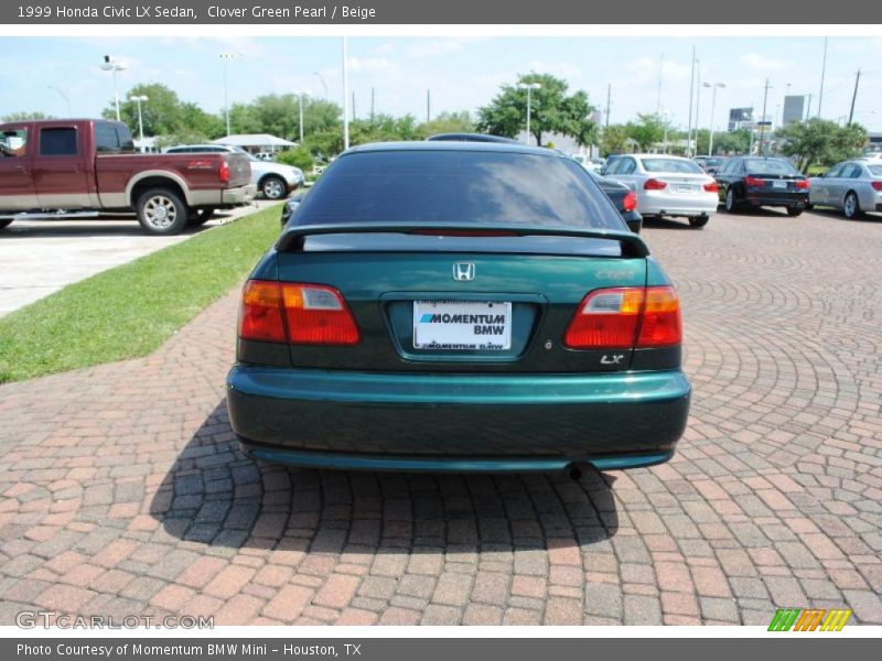 Clover Green Pearl / Beige 1999 Honda Civic LX Sedan