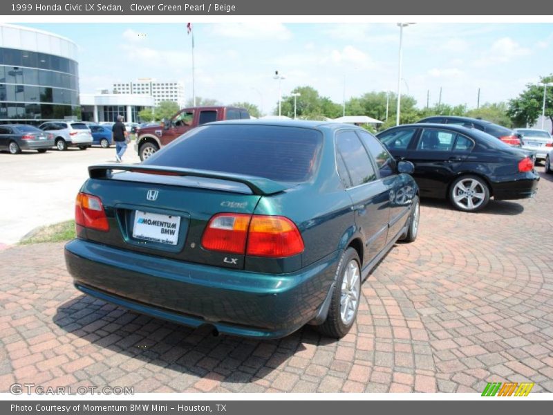 Clover Green Pearl / Beige 1999 Honda Civic LX Sedan
