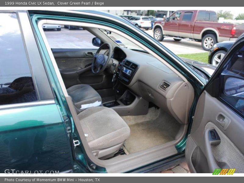 Clover Green Pearl / Beige 1999 Honda Civic LX Sedan