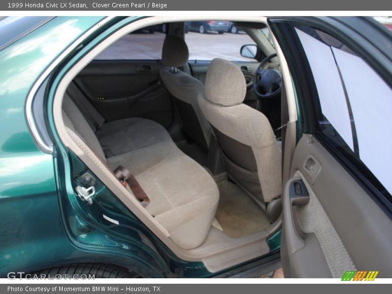 Clover Green Pearl / Beige 1999 Honda Civic LX Sedan