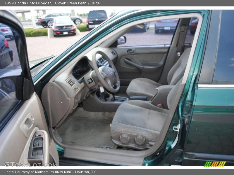 Clover Green Pearl / Beige 1999 Honda Civic LX Sedan