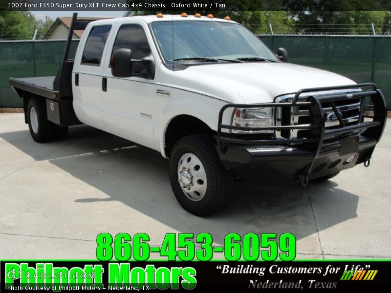 Oxford White / Tan 2007 Ford F350 Super Duty XLT Crew Cab 4x4 Chassis