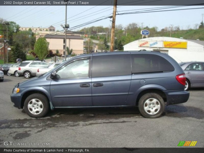 Steel Blue Pearl / Taupe 2002 Dodge Grand Caravan SE