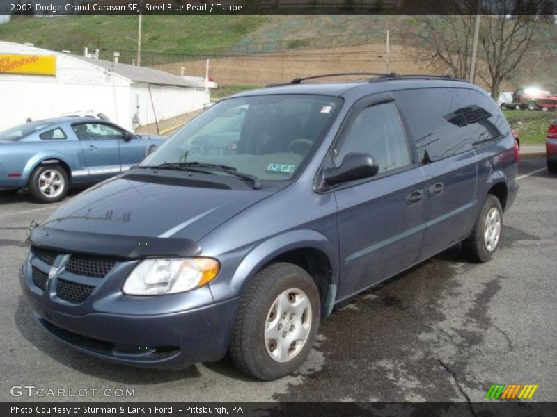 Steel Blue Pearl / Taupe 2002 Dodge Grand Caravan SE