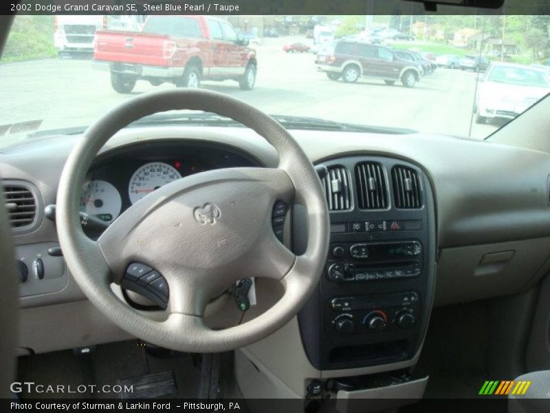 Steel Blue Pearl / Taupe 2002 Dodge Grand Caravan SE