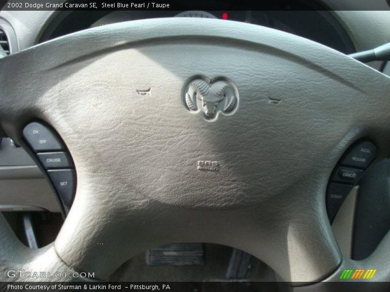 Steel Blue Pearl / Taupe 2002 Dodge Grand Caravan SE