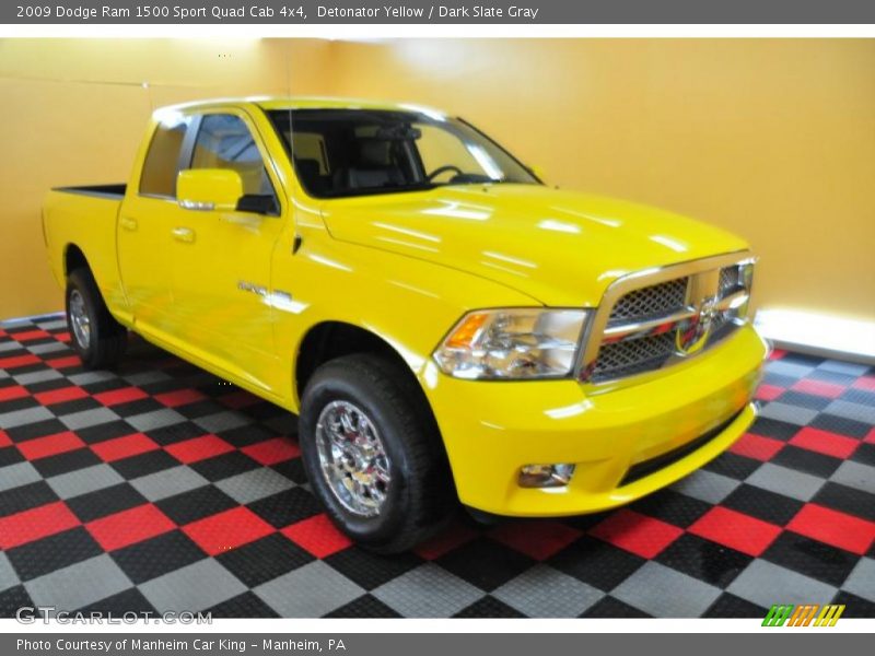 Detonator Yellow / Dark Slate Gray 2009 Dodge Ram 1500 Sport Quad Cab 4x4