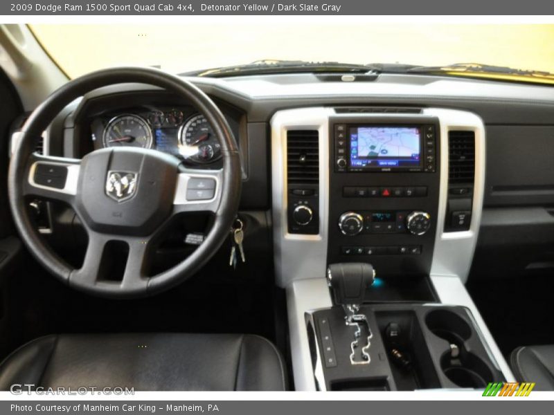 Detonator Yellow / Dark Slate Gray 2009 Dodge Ram 1500 Sport Quad Cab 4x4