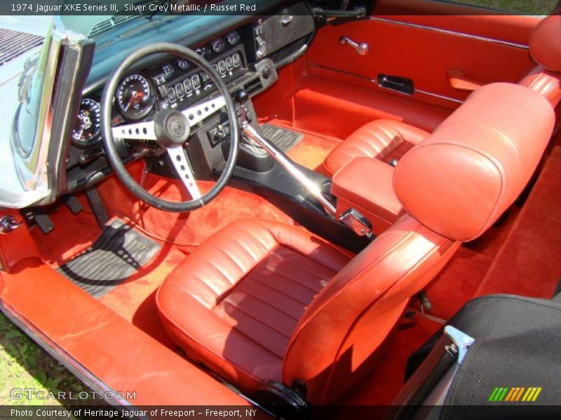 Silver Grey Metallic / Russet Red 1974 Jaguar XKE Series III