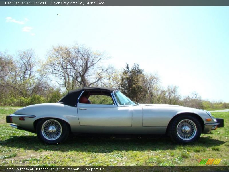 Silver Grey Metallic / Russet Red 1974 Jaguar XKE Series III