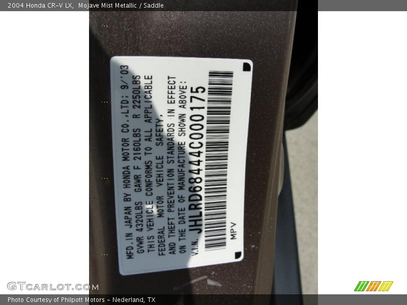 Mojave Mist Metallic / Saddle 2004 Honda CR-V LX