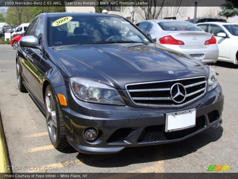 Steel Grey Metallic / Black AMG Premium Leather 2009 Mercedes-Benz C 63 AMG