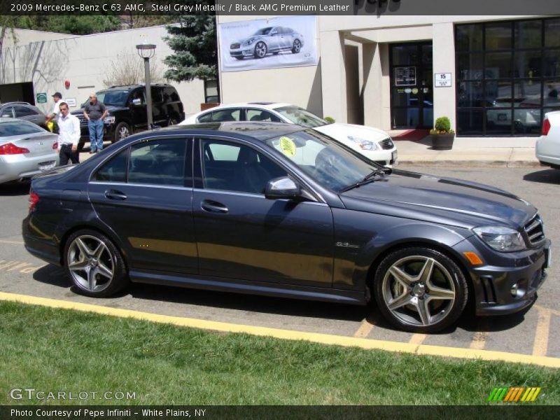 Steel Grey Metallic / Black AMG Premium Leather 2009 Mercedes-Benz C 63 AMG