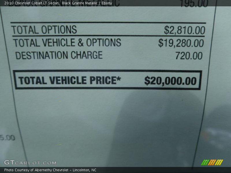 Black Granite Metallic / Ebony 2010 Chevrolet Cobalt LT Sedan